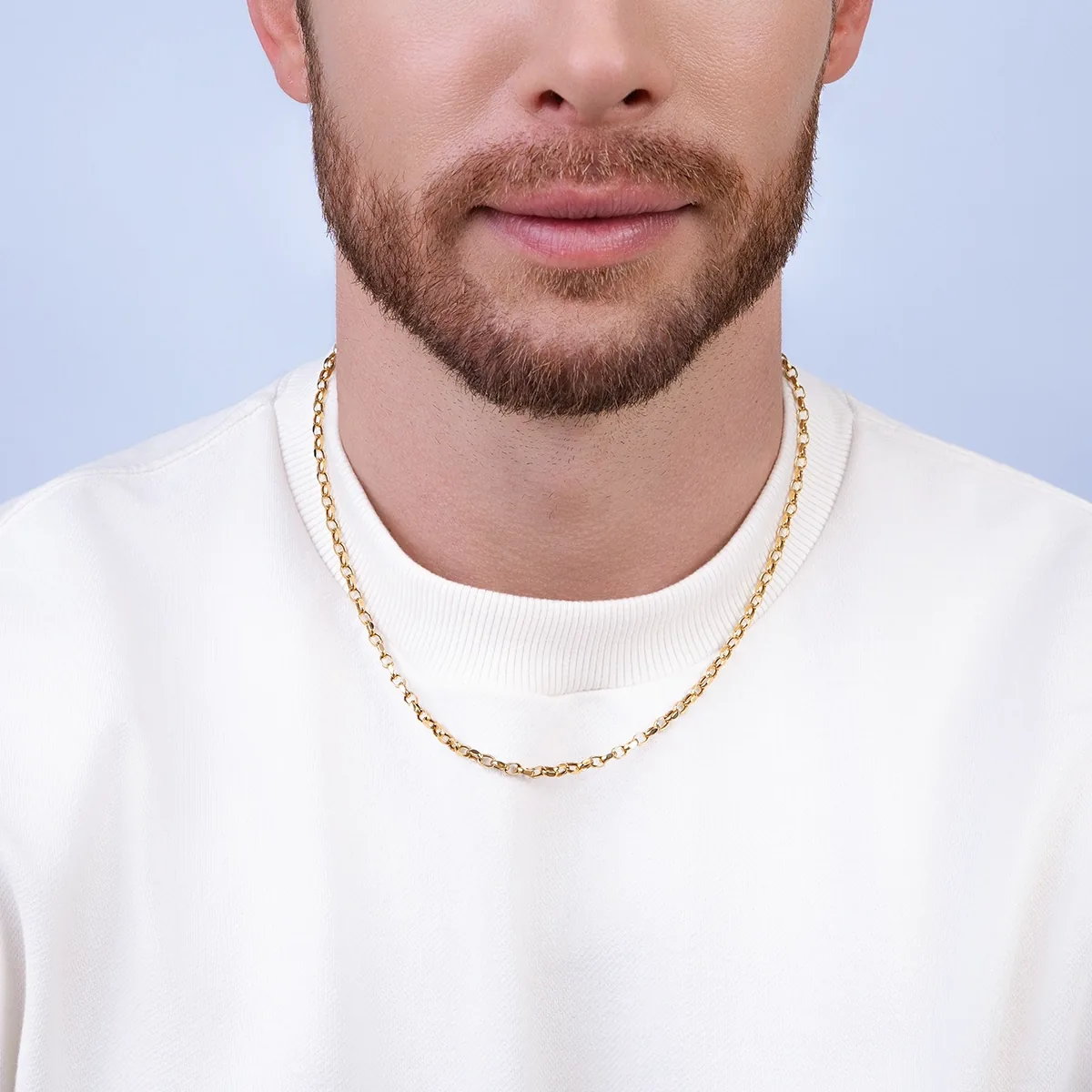 Cadena en oro amarillo de 18 Kilates, Óvalo, 50 cm. de largo, 3 mm. de ancho
