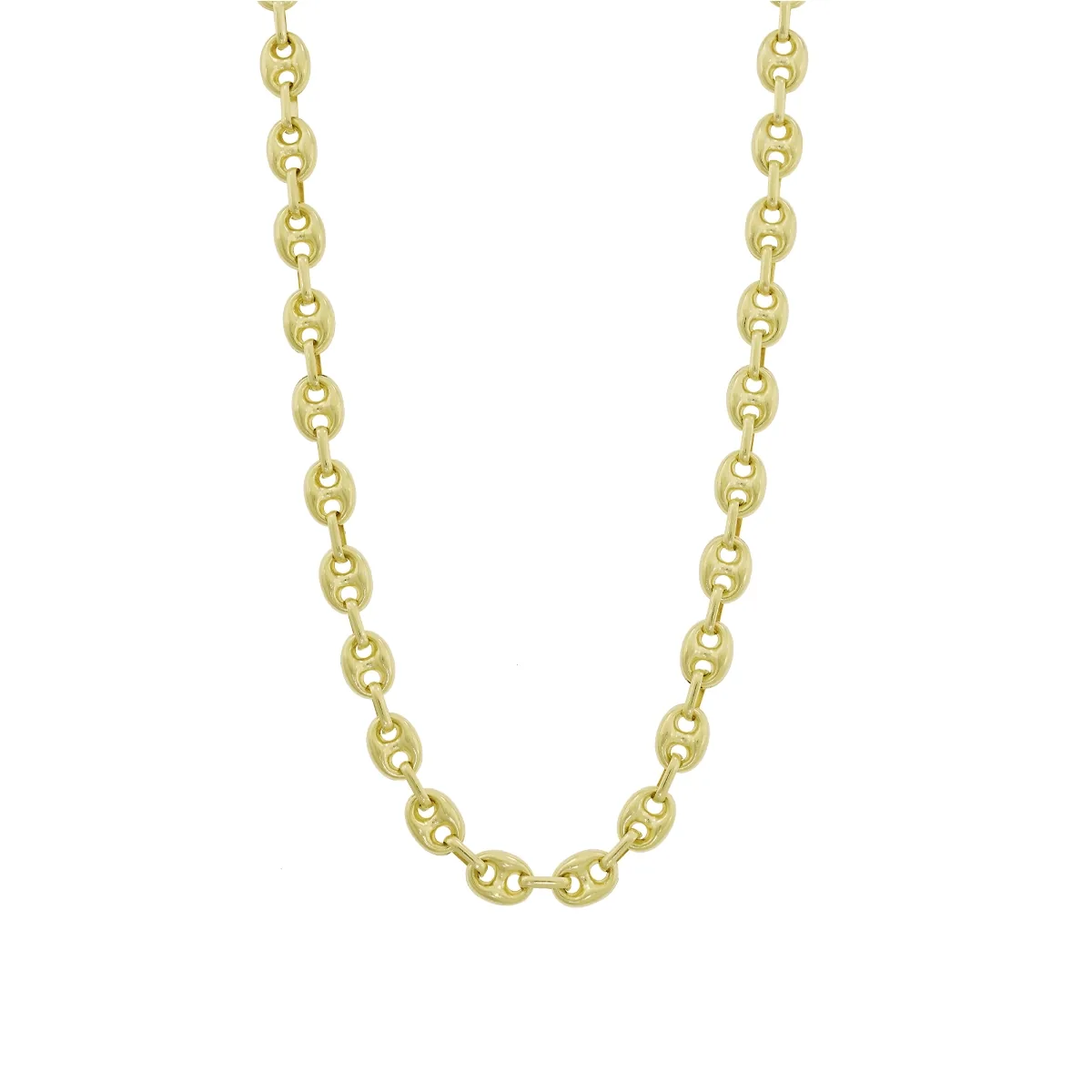 Cadena en oro amarillo de 18 Kilates, Marinero boton, 50 cm. de largo, 6 mm. de ancho