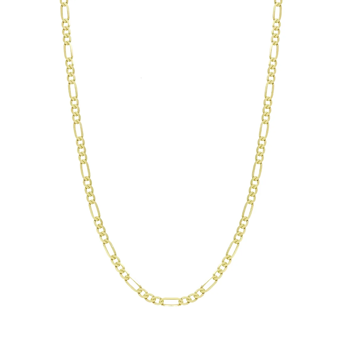 Cadena en oro amarillo de 18 Kilates, Figaro 1-3, 50 cm. de largo, 2.50 mm. de ancho