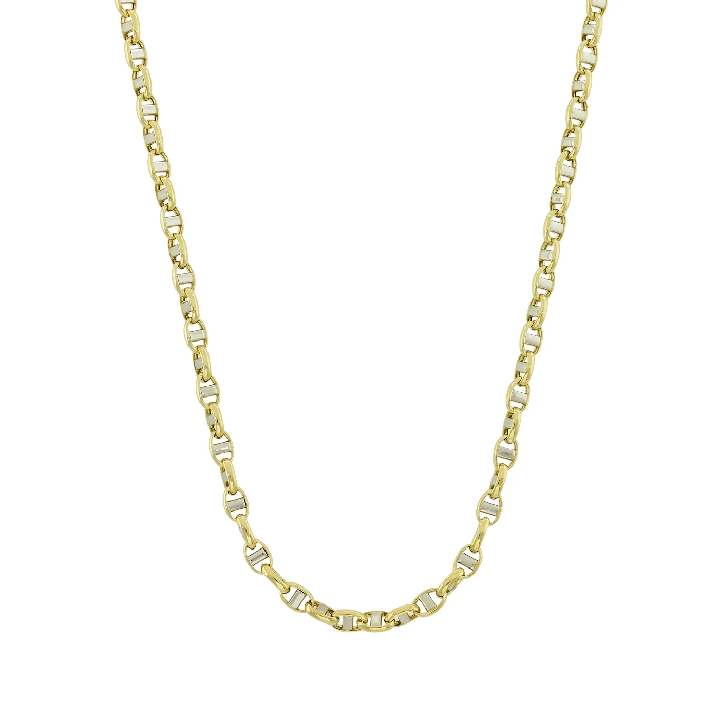 Cadena en oro amarillo de 18 Kilates, Ancla, 50 cm. de largo, 3 mm. de ancho