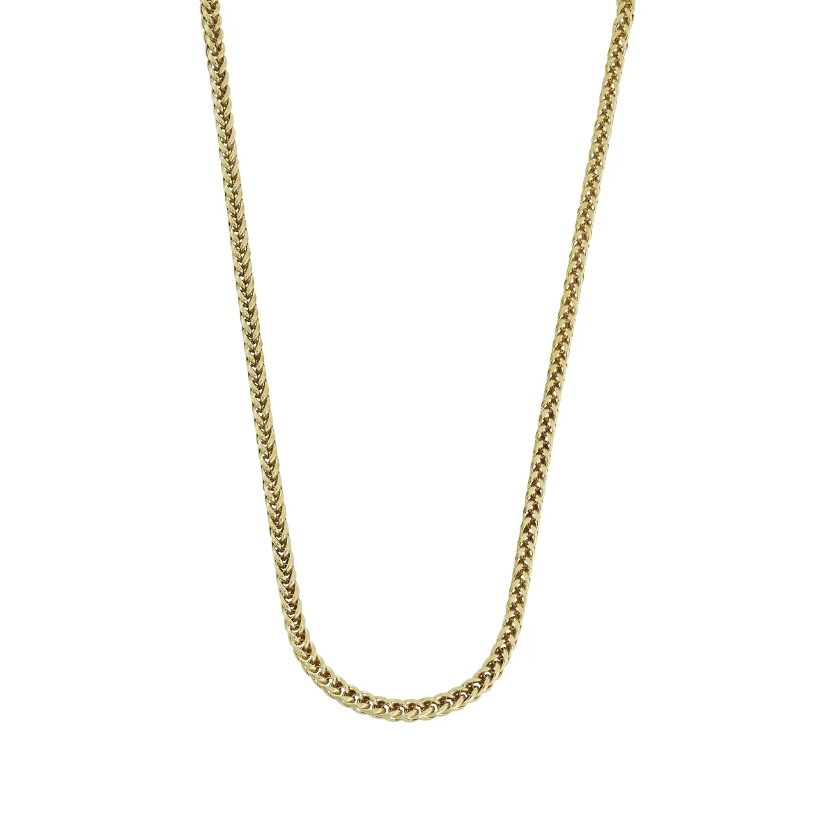 Cadena en oro amarillo de 18 Kilates, Espiga, 45 cm. de largo, 3 mm. de ancho