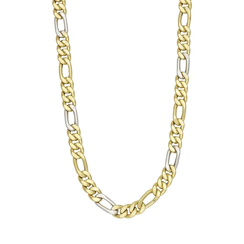 Cadena en oro amarillo de 18 Kilates, Figaro 1-3, 60 cm. de largo, 6 mm. de ancho