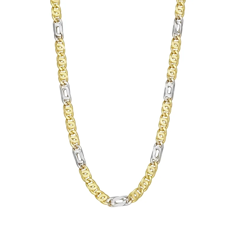 Cadena en oro amarillo de 18 Kilates, Ojo de perniz, 60 cm. de largo, 4 mm. de ancho