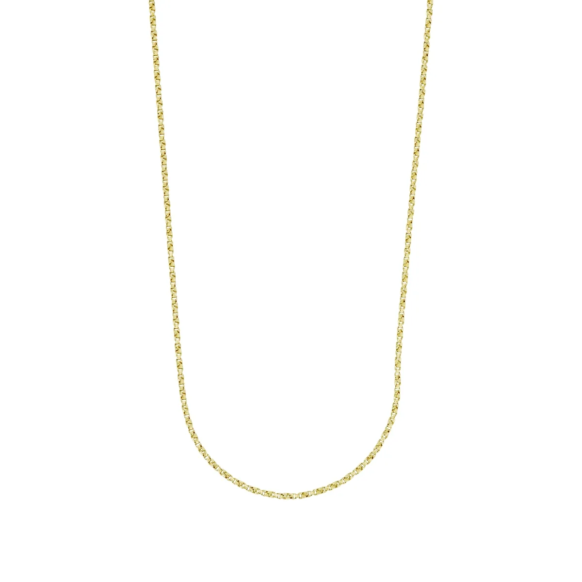 Cadena en oro amarillo de 18 Kilates diamantado, Veneciana, 45 cm. de largo, 1 mm. de ancho