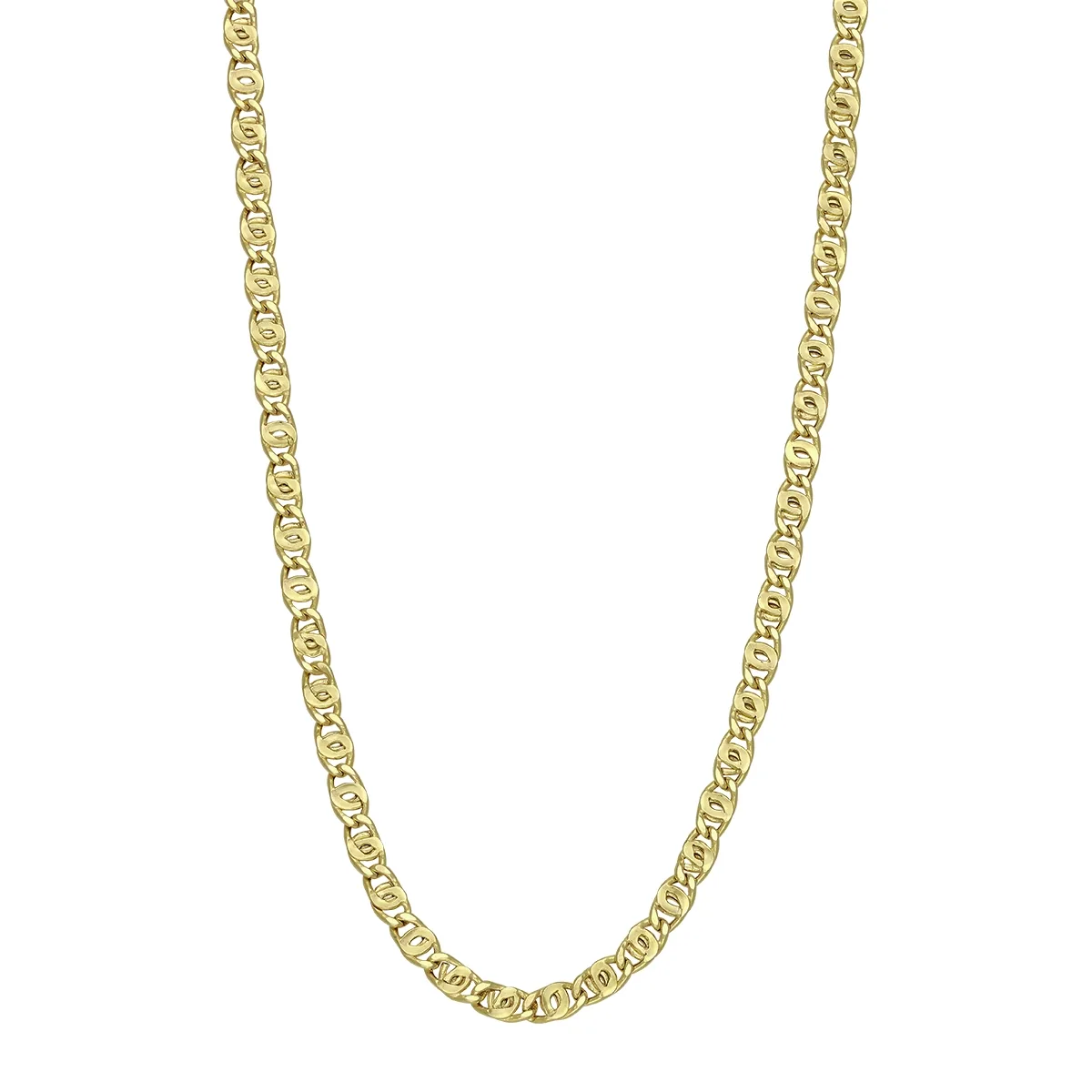 Cadena en oro amarillo de 18 Kilates, Ojo de perniz, 60 cm. de largo, 2.50 mm. de ancho