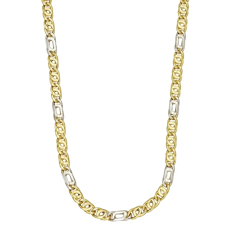 Cadena en oro amarillo de 18 Kilates, Ojo de perniz, 60 cm. de largo, 3.50 mm. de ancho