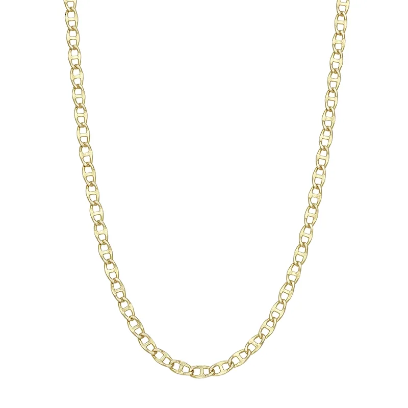 Cadena en oro amarillo de 18 Kilates, Ancla, 45 cm. de largo, 2 mm. de ancho