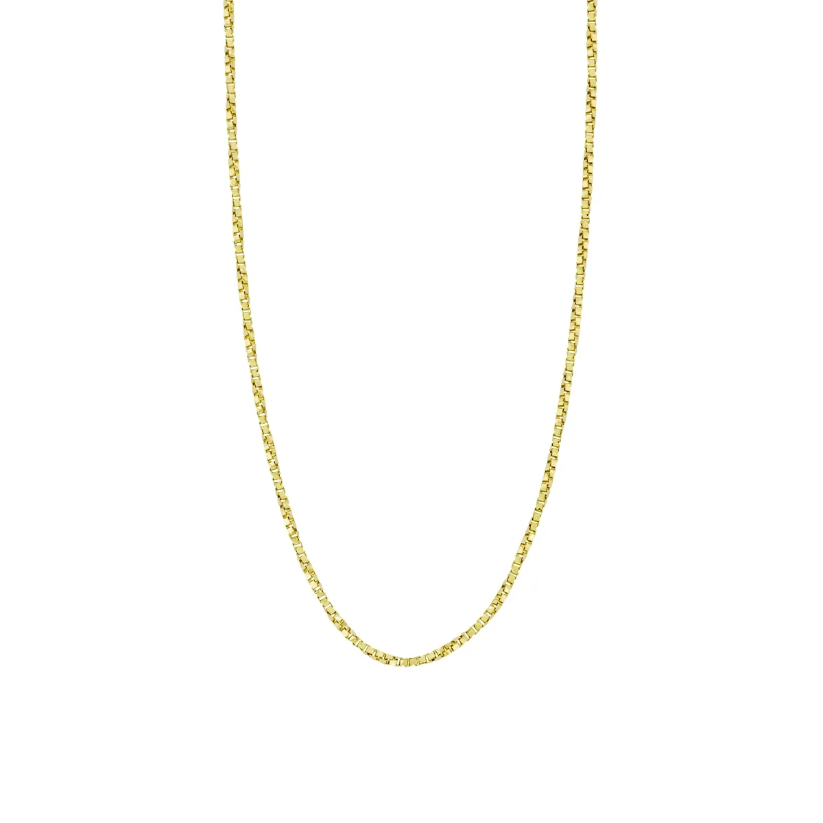 Cadena en oro amarillo de 18 Kilates con visos, Veneciana, 45 cm. de largo, 1 mm. de ancho
