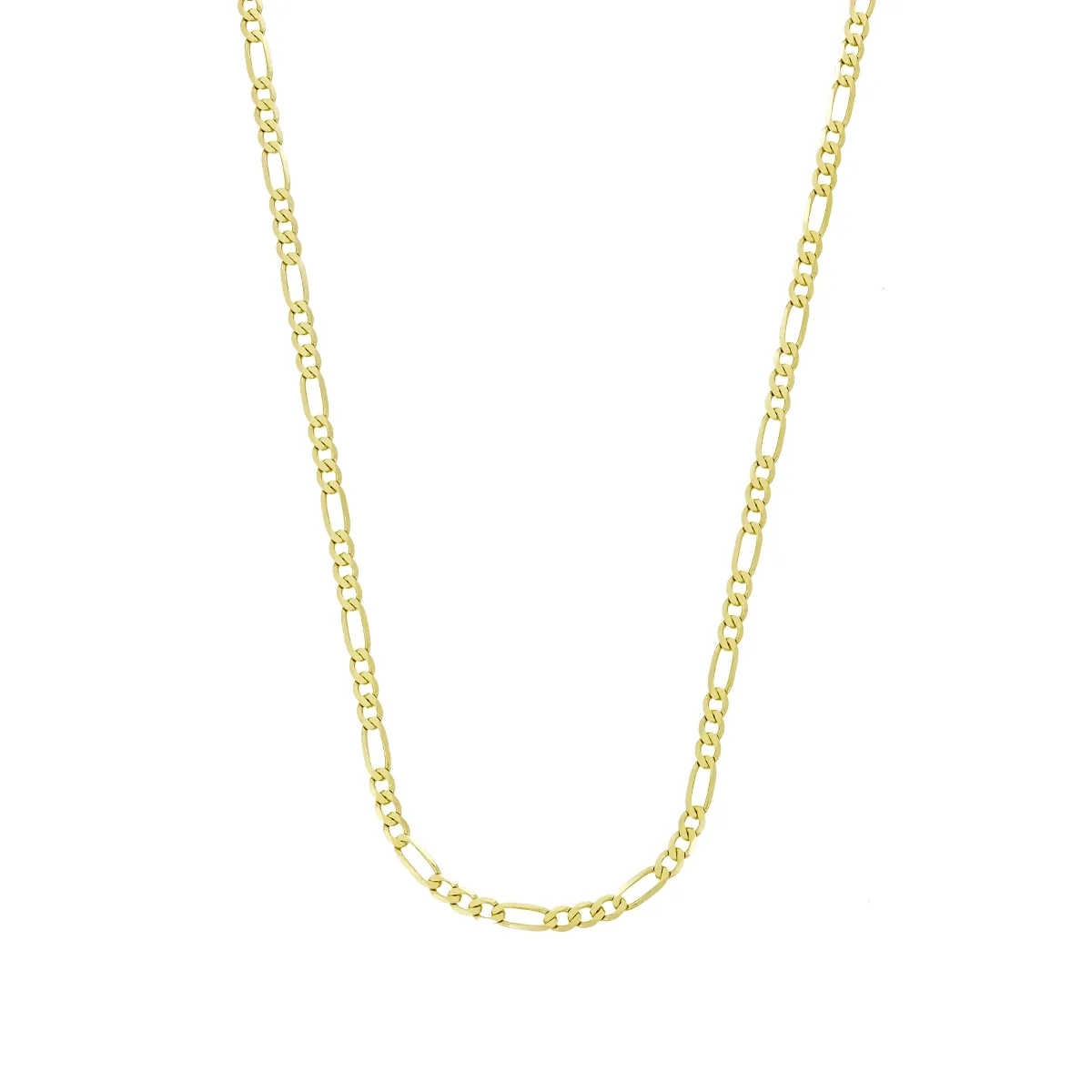 Cadena en oro amarillo de 18 Kilates, Figaro 1-3, 60 cm. de largo, 2.50 mm. de ancho