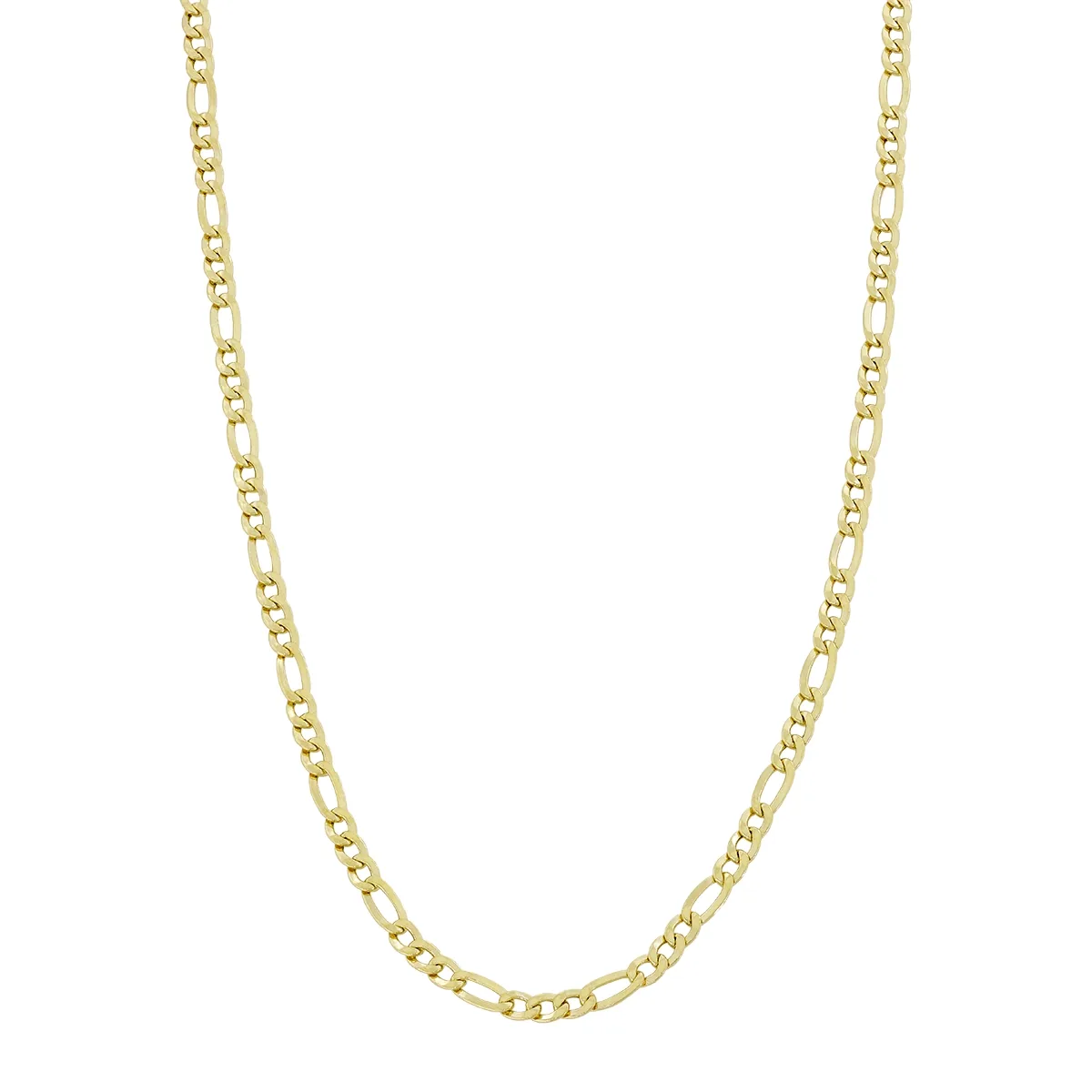 Cadena en oro amarillo de 18 Kilates, Figaro 1-3, 60 cm. de largo, 2 mm. de ancho