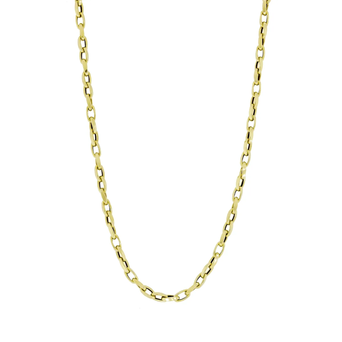 Cadena en oro amarillo de 18 Kilates, Óvalo, 45 cm. de largo, 3 mm. de ancho