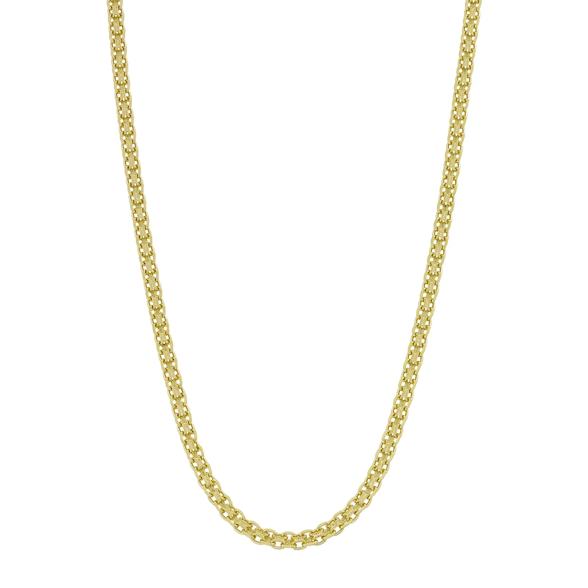 Cadena en oro amarillo de 18 Kilates satinado, 45 cm. de largo, 2 mm. de ancho