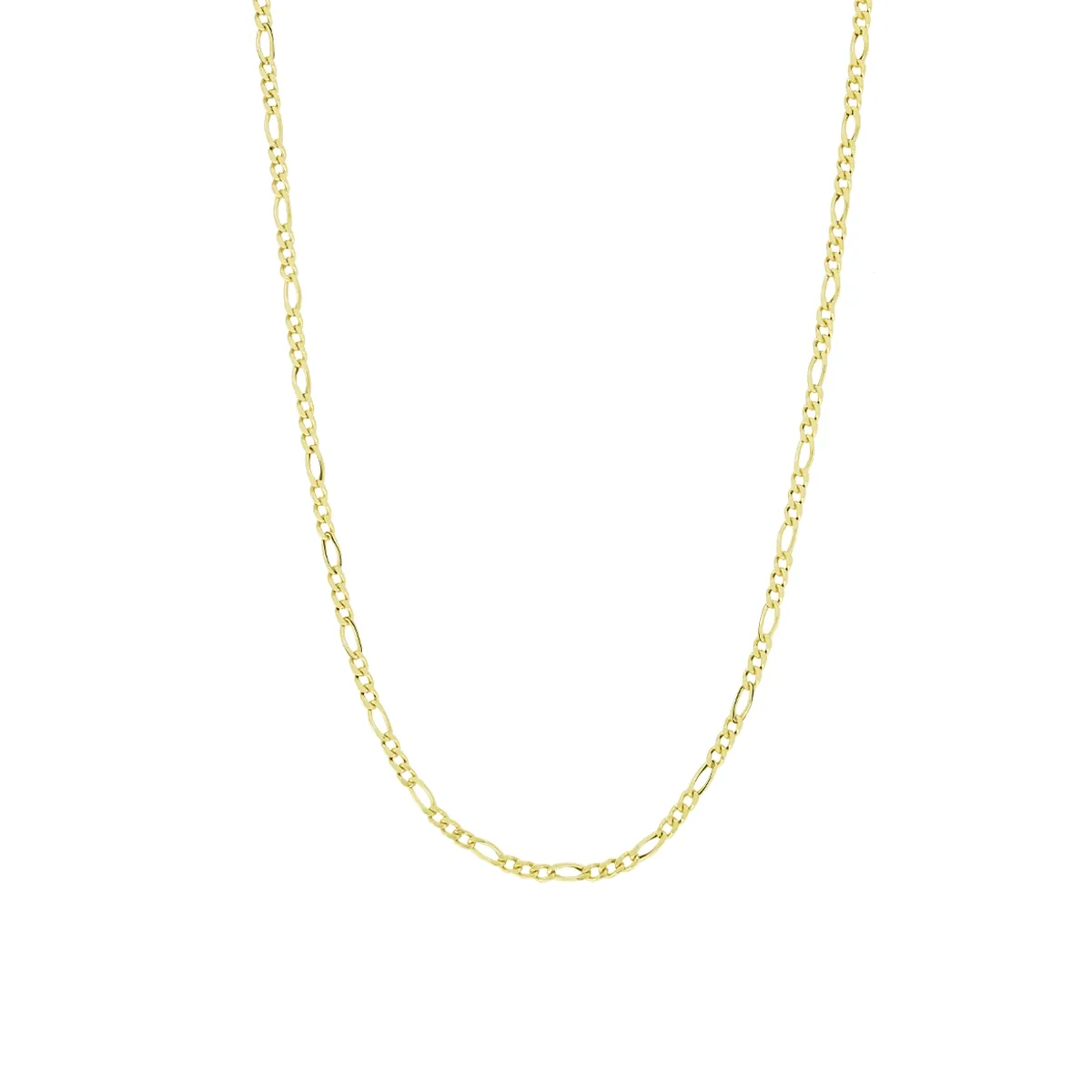 Cadena en oro amarillo de 18 Kilates, Figaro 1-3, 45 cm. de largo, 1.80 mm. de ancho