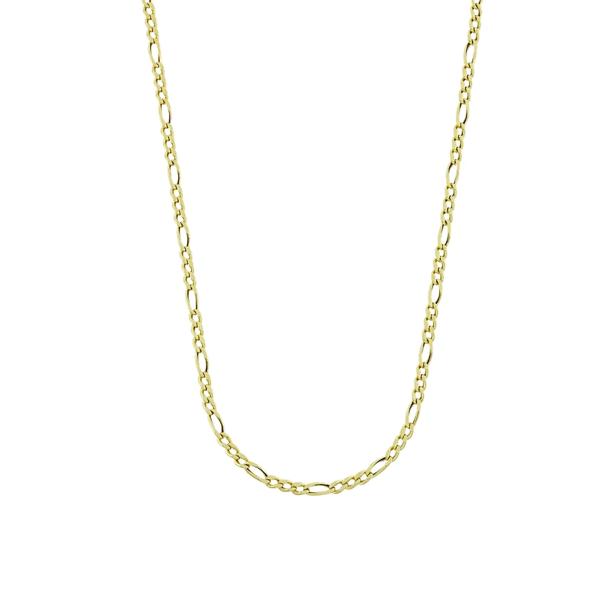 Cadena en oro amarillo de 18 Kilates, Figaro 1-3, 60 cm. de largo, 1.80 mm. de ancho