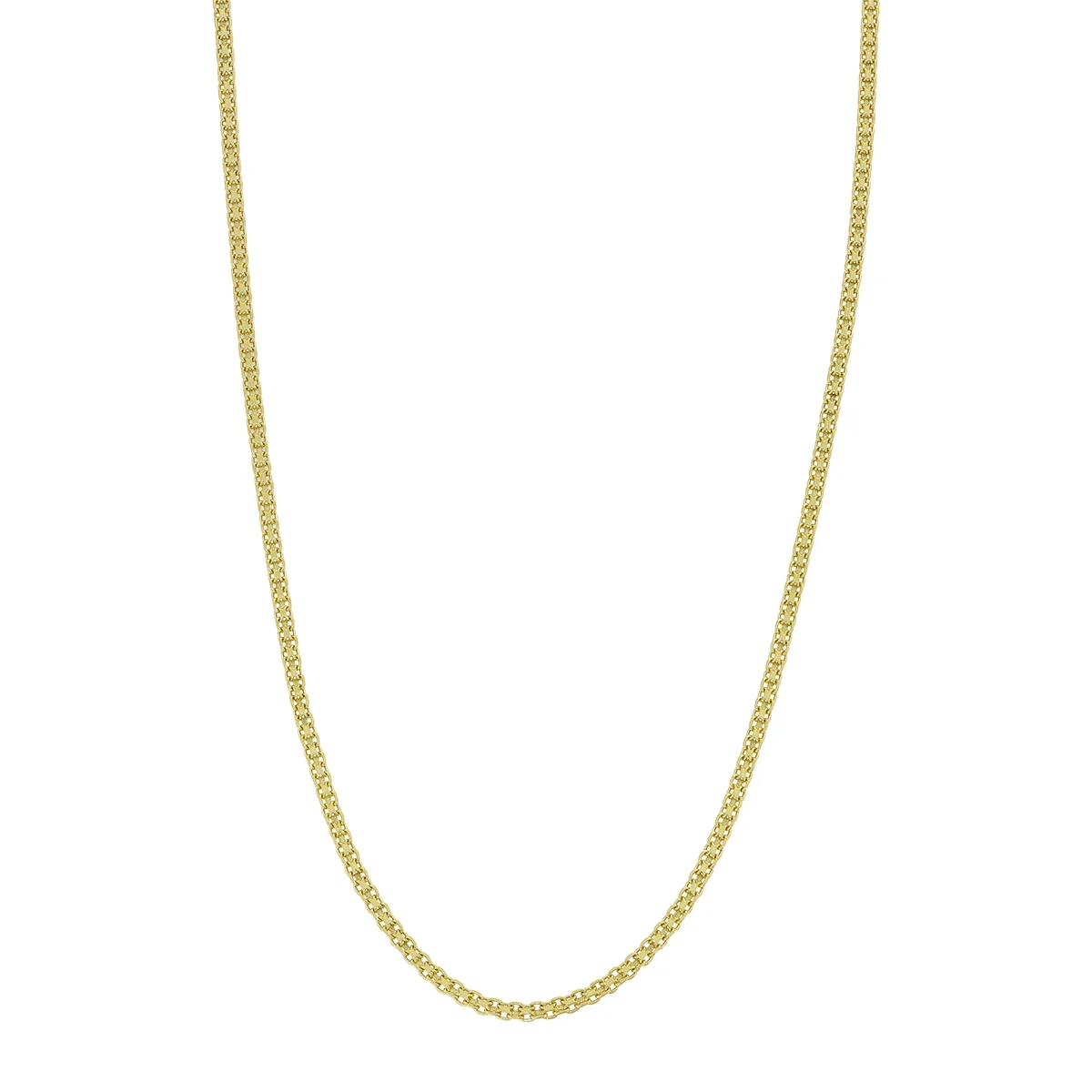 Cadena en oro amarillo de 18 Kilates satinado, 45 cm. de largo, 1.50 mm. de ancho