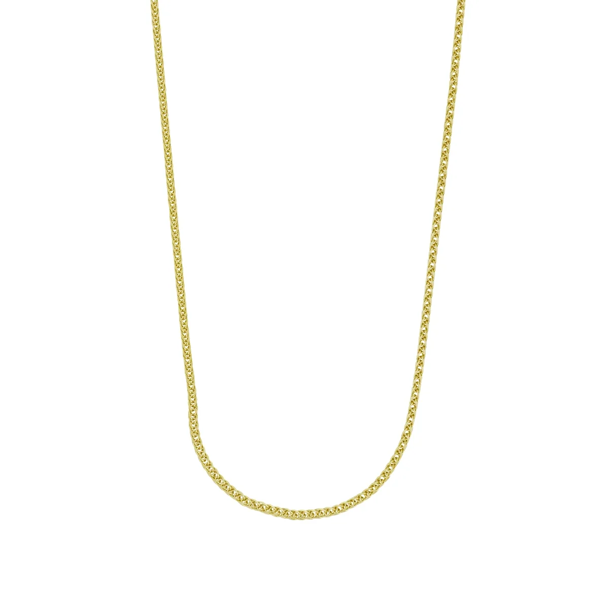 Cadena en oro amarillo de 18 Kilates, Espiga, 50 cm. de largo, 0.80 mm. de ancho