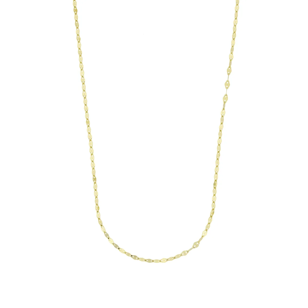 Cadena en oro amarillo de 18 Kilates, Battuta, 50 cm. de largo, 1 mm. de ancho