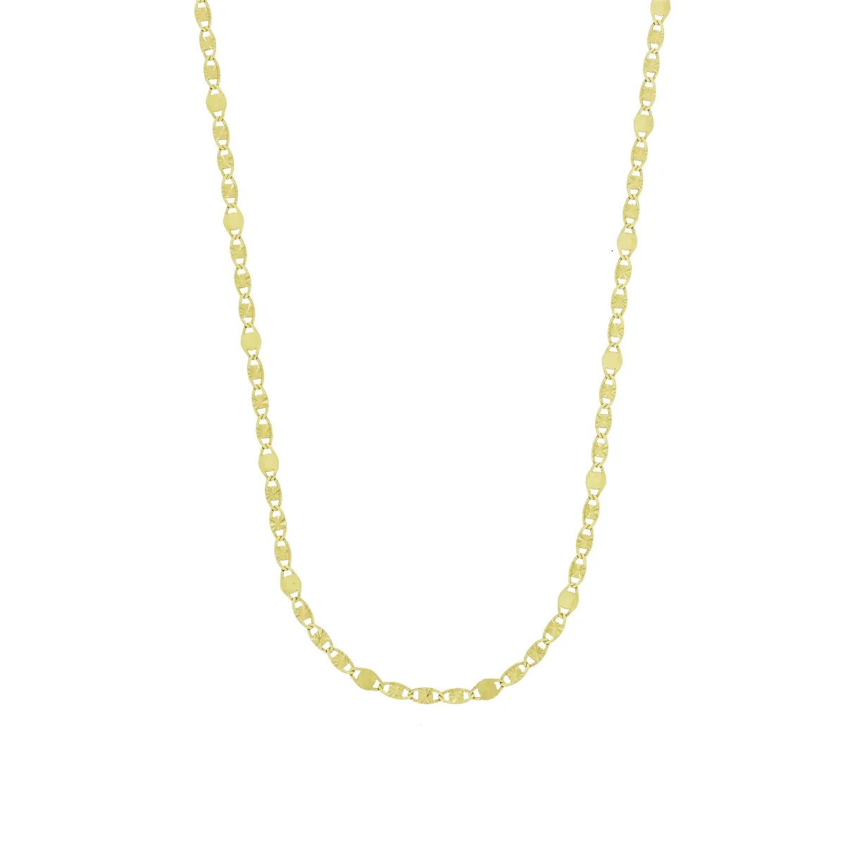 Cadena en oro amarillo de 18 Kilates con visos, Battuta, 45 cm. de largo, 1.5 mm. de ancho