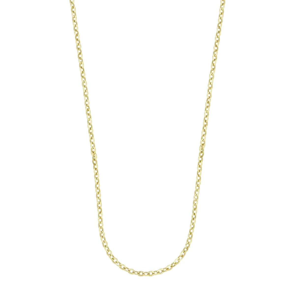 Cadena en oro amarillo de 18 Kilates con visos, Rolo, 45 cm. de largo, 1.30 mm. de ancho