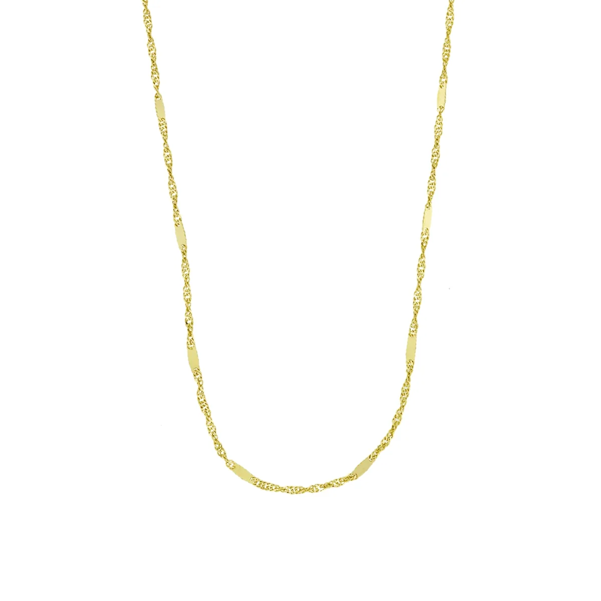 Cadena en oro amarillo de 18 Kilates, Barras, 40 cm. de largo, 1 mm. de ancho