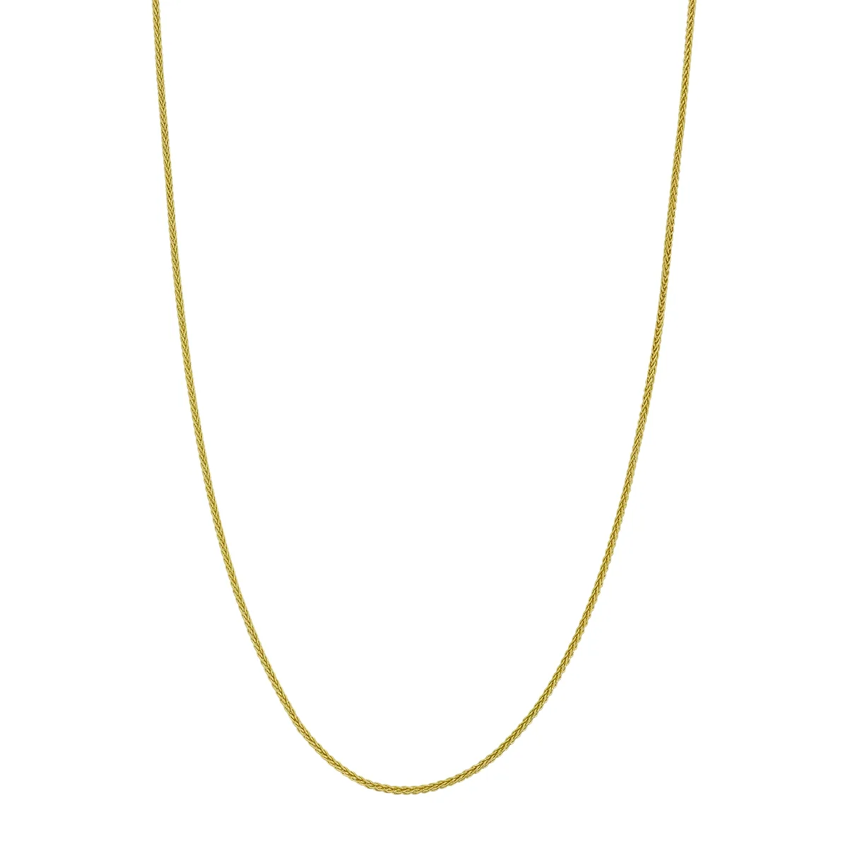 Cadena en oro amarillo de 18 Kilates, Espiga, 42 cm. de largo, 0.50 mm. de ancho