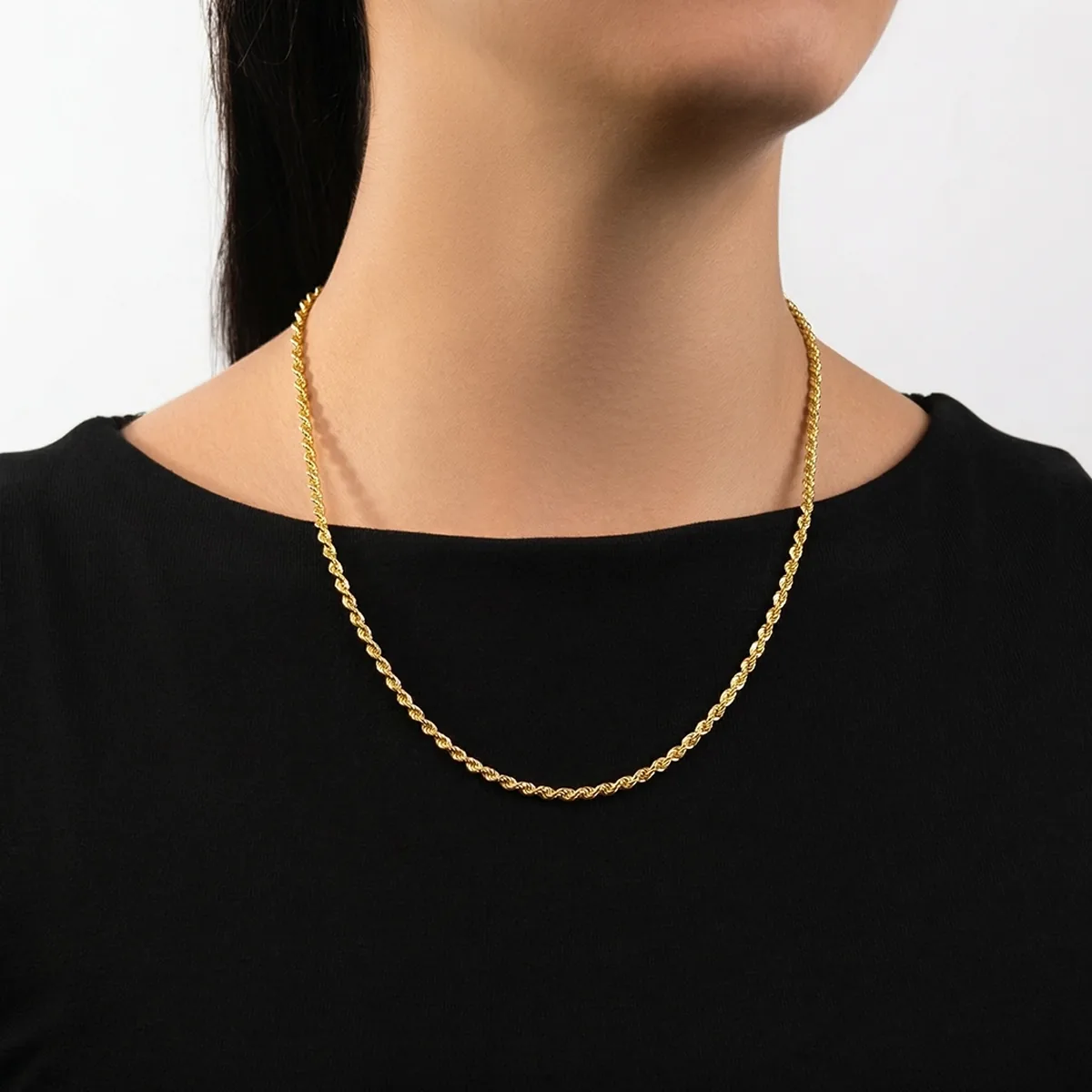 Cadena en oro amarillo de 18 Kilates, Cordon, 50 cm. de largo, 3 mm. de ancho