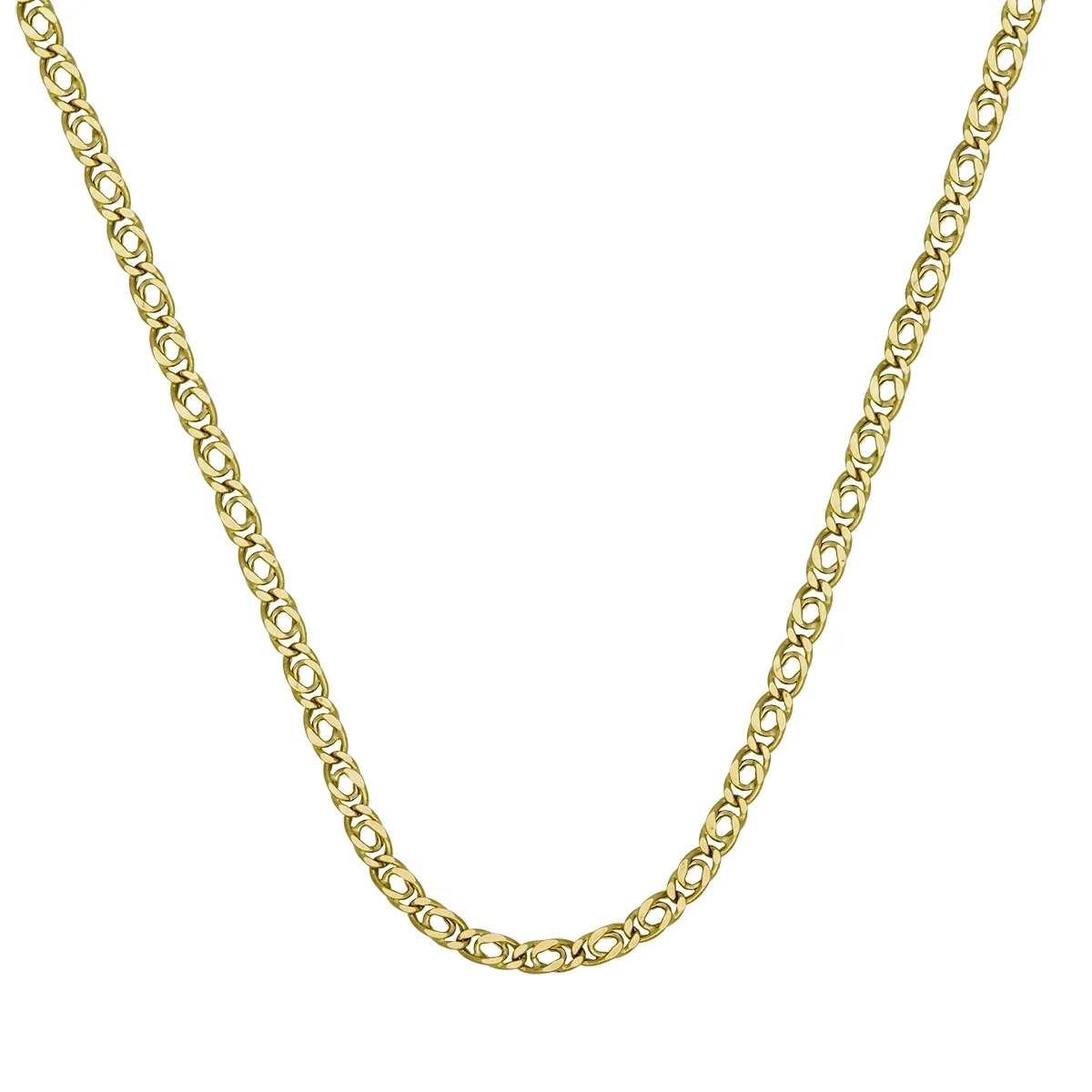 Cadena en oro amarillo de 18 Kilates, Ojo de perniz, 50 cm. de largo, 2.50 mm. de ancho
