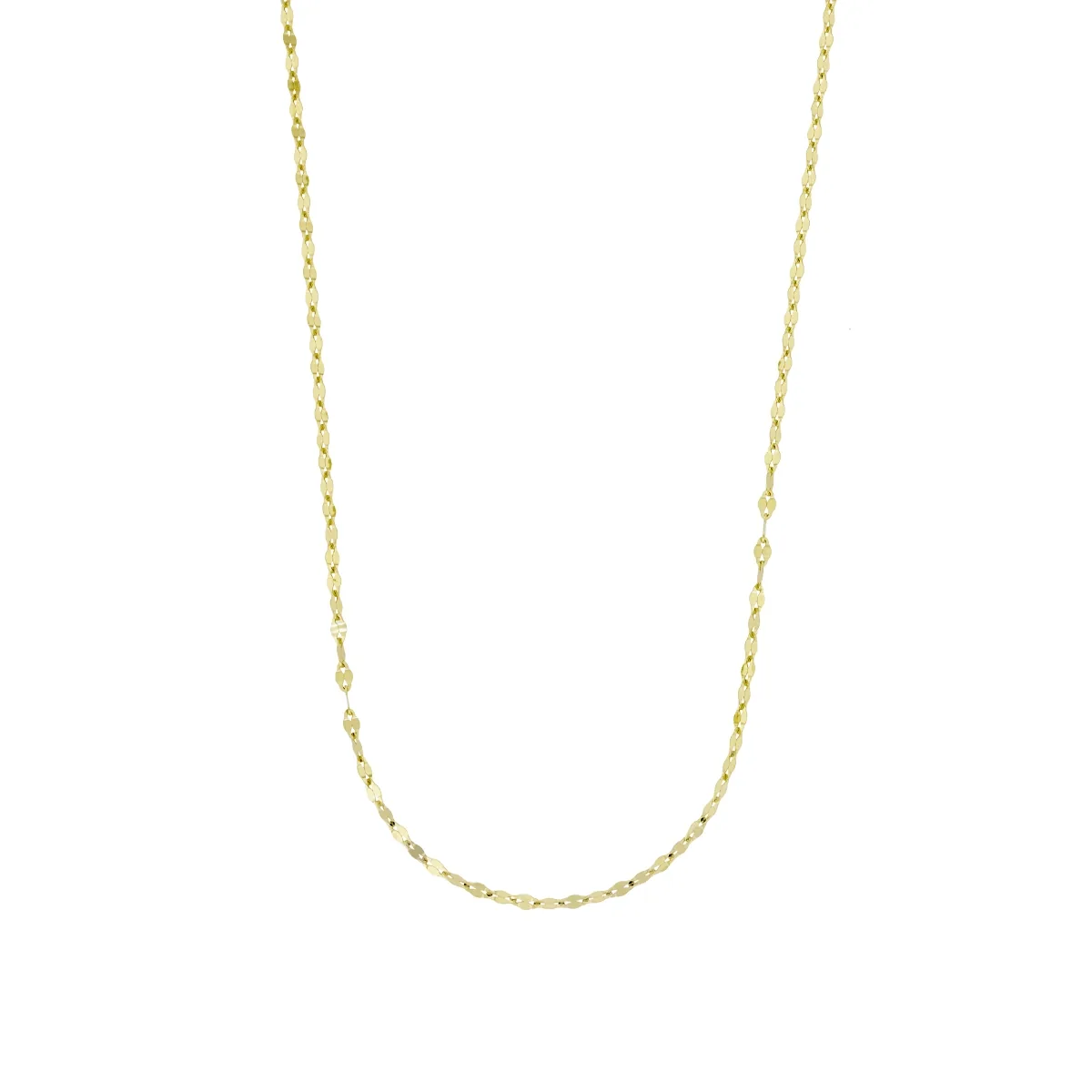 Cadena en oro amarillo de 18 Kilates, Battuta, 40 cm. de largo, 1 mm. de ancho