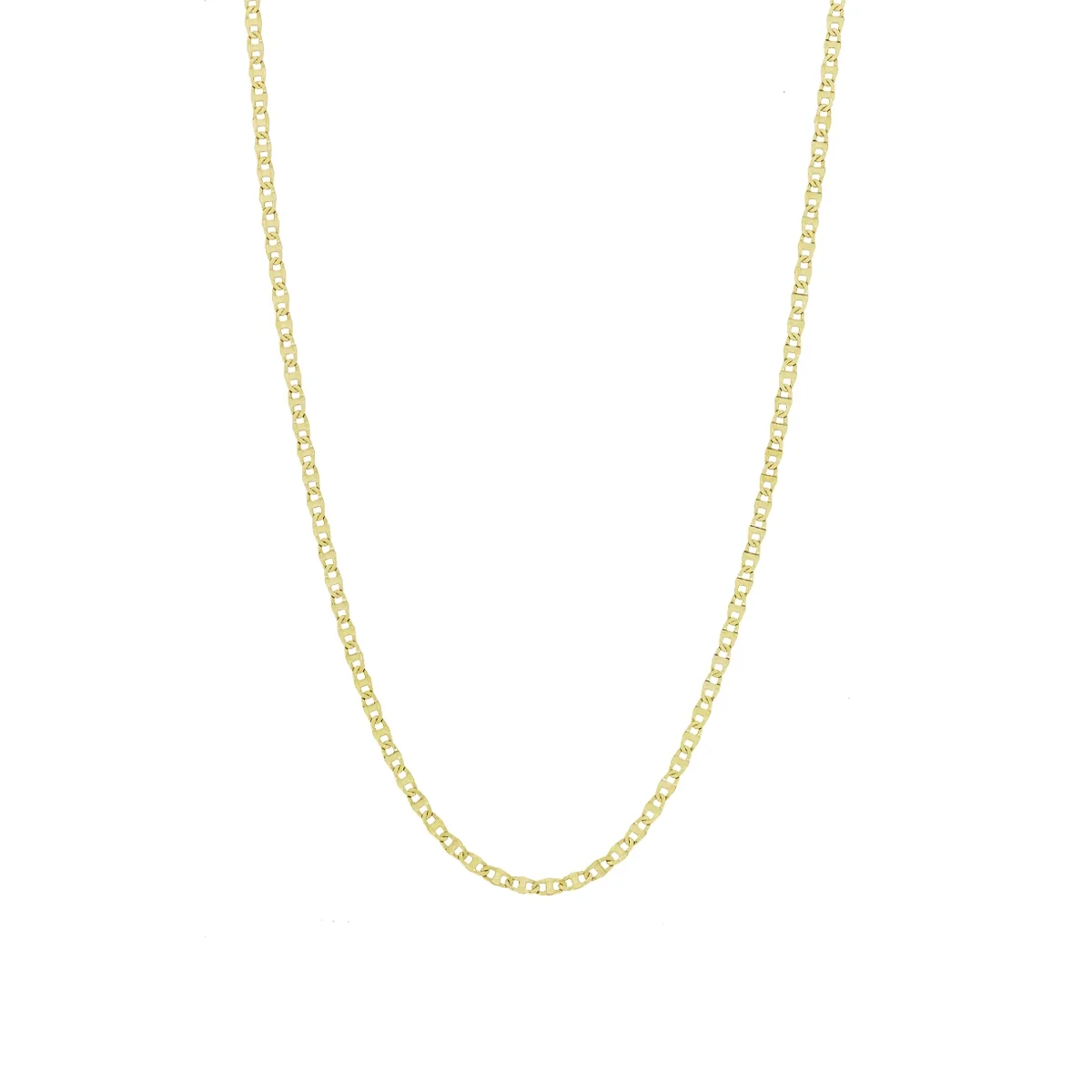 Cadena en oro amarillo de 18 Kilates, Ancla, 50 cm. de largo, 1 mm. de ancho