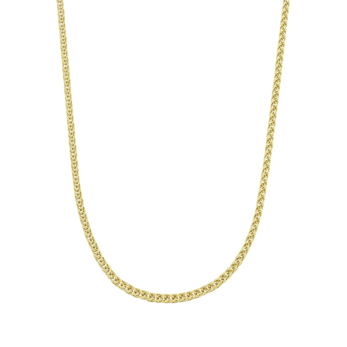 Cadena en oro amarillo de 18 Kilates con visos, Espiga, 50 cm. de largo, 1 mm. de ancho