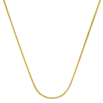 Cadena en oro amarillo de 18 Kilates con visos, Espiga, 40 cm. de largo, 0.70 mm. de ancho