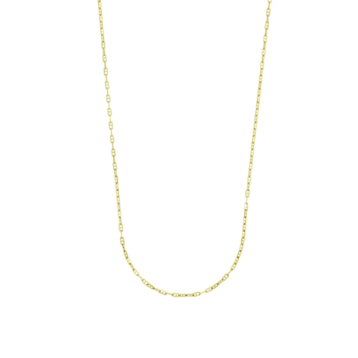 Cadena en oro amarillo de 18 Kilates, Ancla, 40 cm. de largo, 1 mm. de ancho
