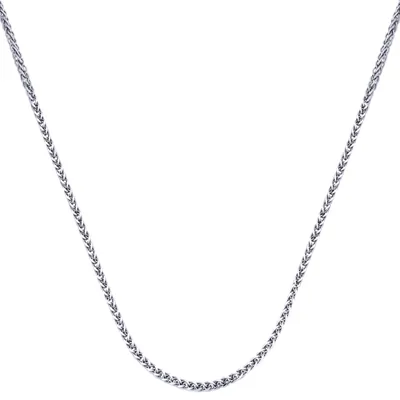 Cadena en oro blanco de 18 Kilates, Espiga, 40 cm. de largo, 0.70 mm. de ancho