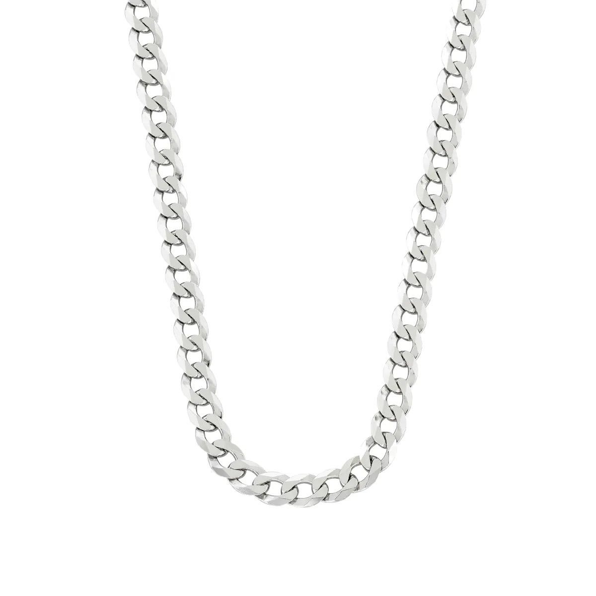 Cadena en plata Ley 925, Grumette, 50 cm. de largo, 6 mm. de ancho
