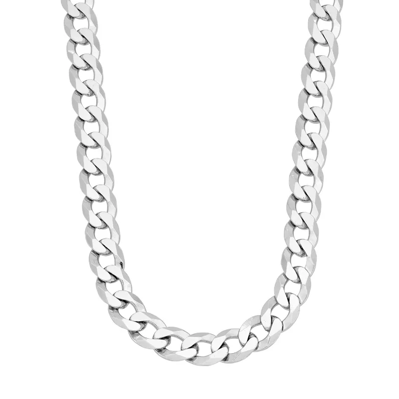 Cadena en plata Ley 925, Grumette, 60 cm. de largo, 6 mm. de ancho