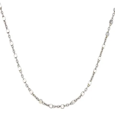 Cadena en plata Ley 925, 40 cm. de largo, 1 mm. de ancho