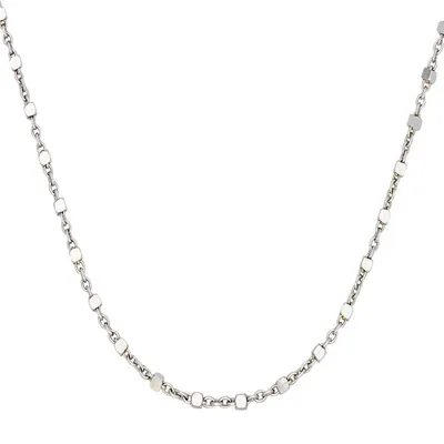 Cadena en plata Ley 925, 45 cm. de largo, 1 mm. de ancho