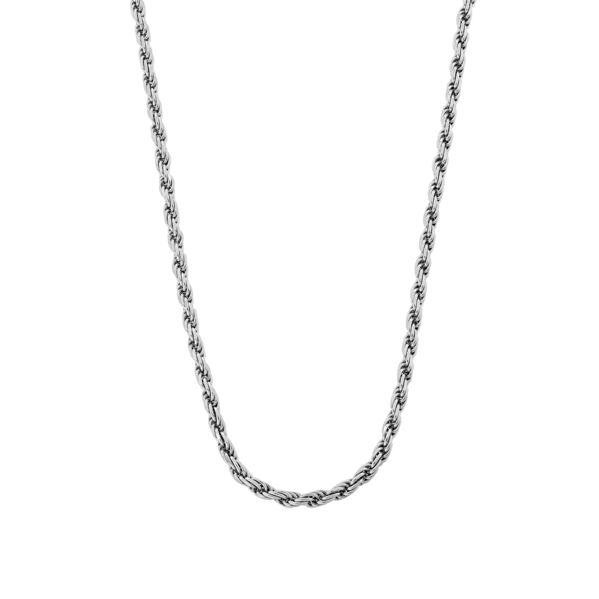 Cadena en plata Ley 925, Cordon, 45 cm. de largo, 2.50 mm. de ancho