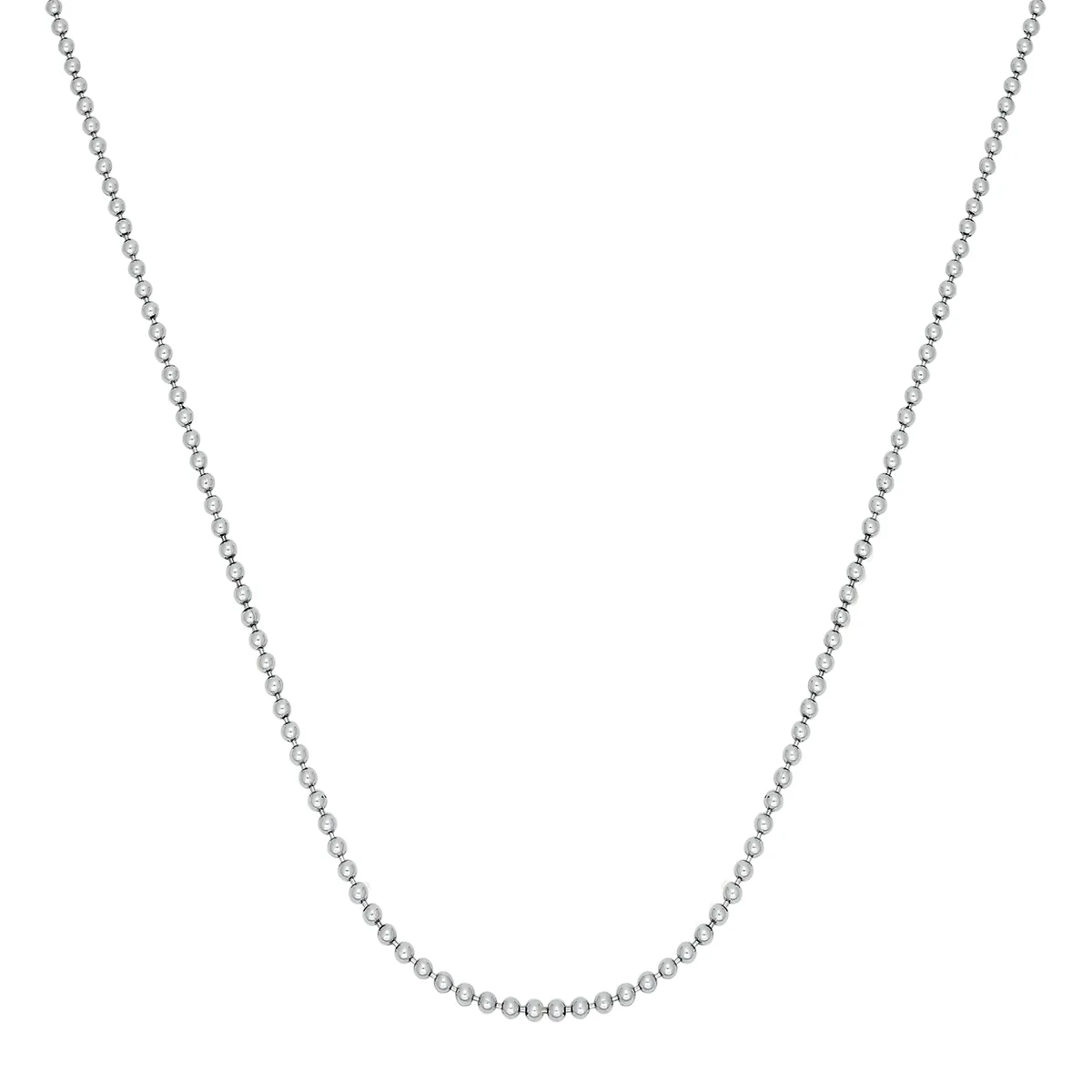 Cadena en plata Ley 925, Pallinato, 45 cm. de largo, 1 mm. de ancho