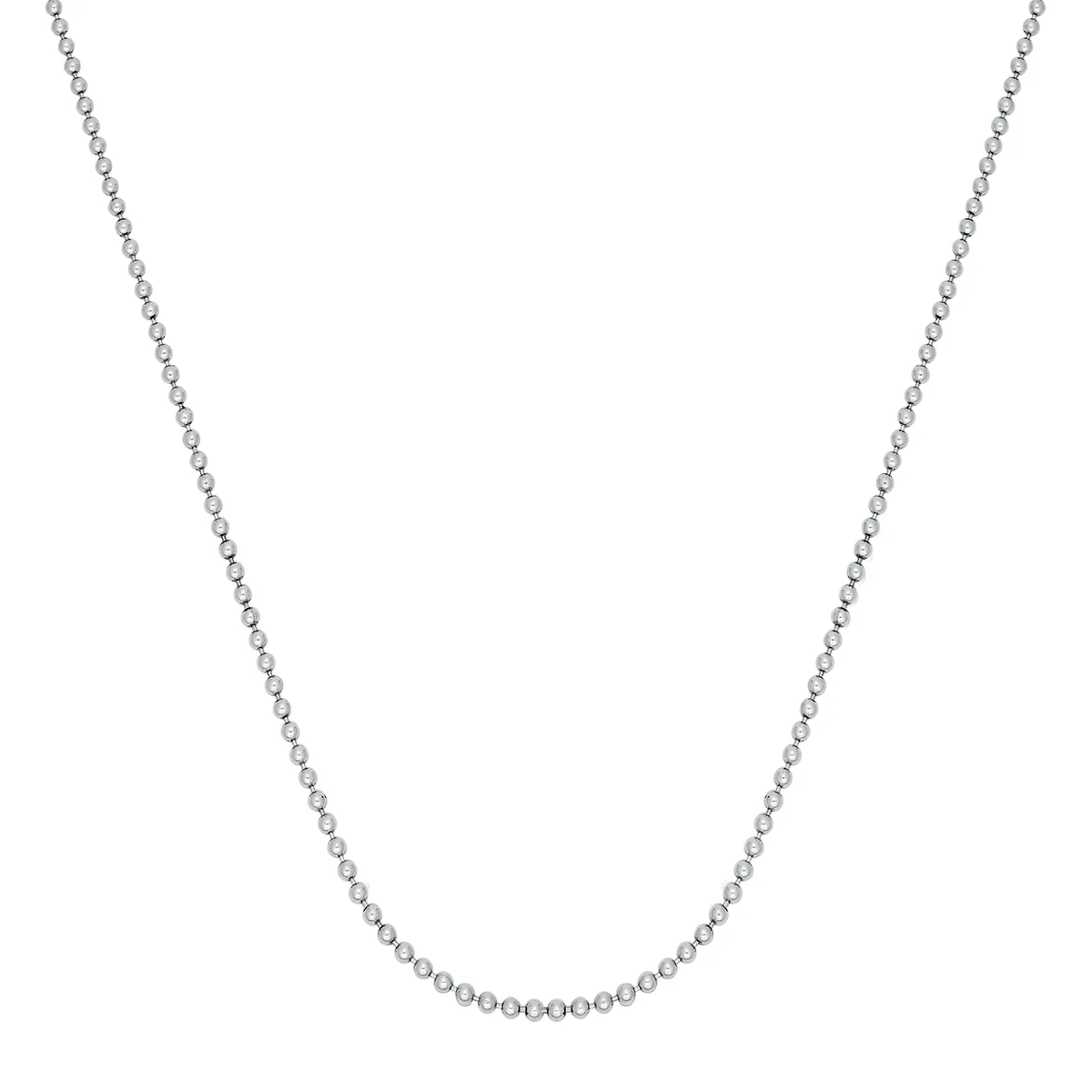 Cadena en plata Ley 925, Pallinato, 50 cm. de largo, 1 mm. de ancho
