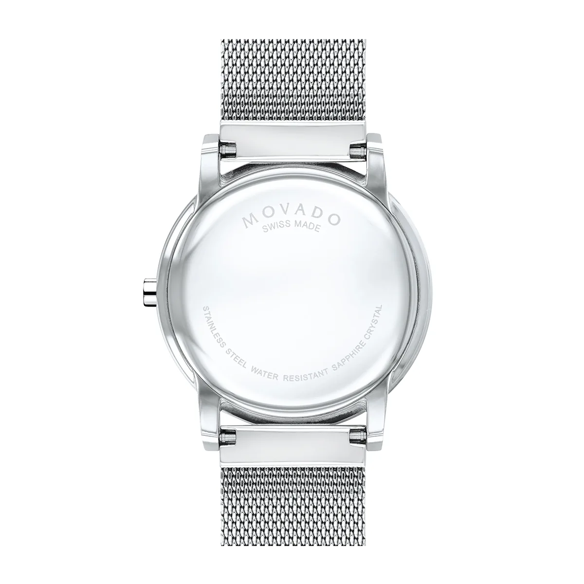 Reloj Movado análogo, para Hombre, tablero redondo colores negro y plateado, estilo sin números, pulso acero color plateado