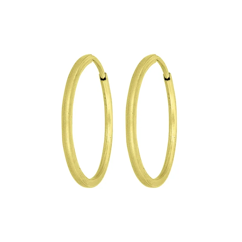 Candongas en oro amarillo de 18 Kilates, Aguja, 1 mm. de ancho