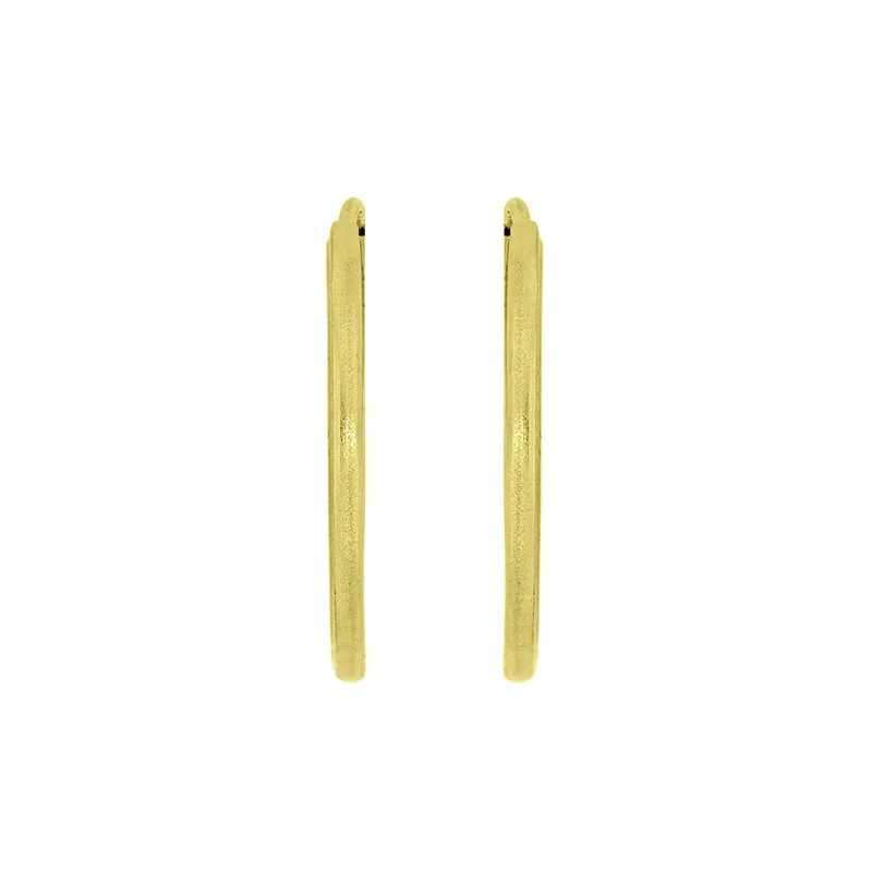 Candongas en oro amarillo de 18 Kilates, Aguja, 1 mm. de ancho