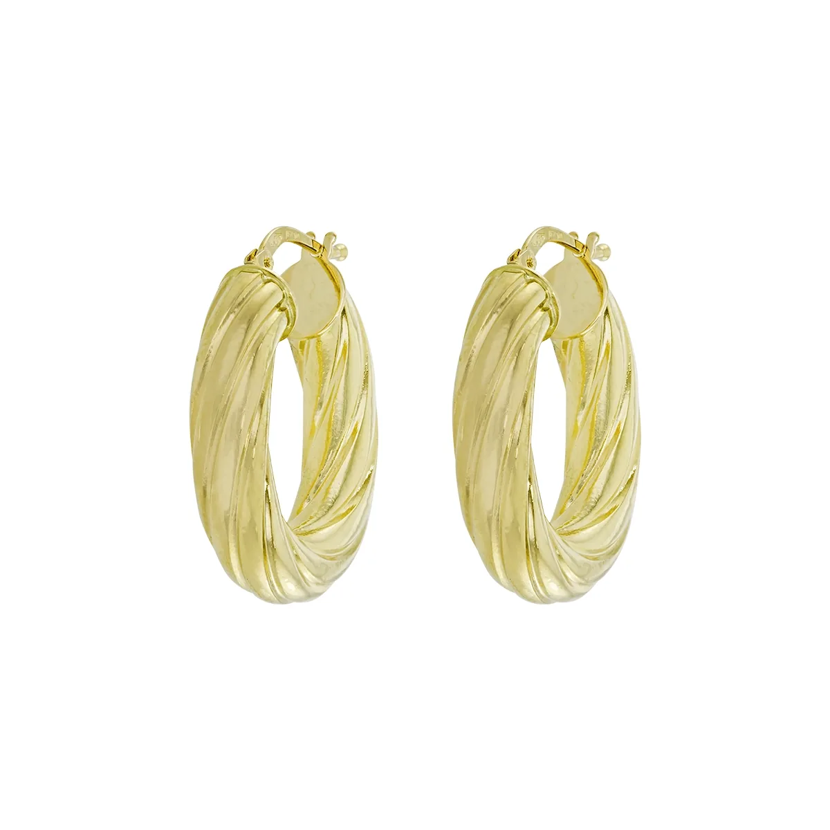 Candongas en oro amarillo de 18 Kilates, Melcocha, 5.50 mm. de ancho
