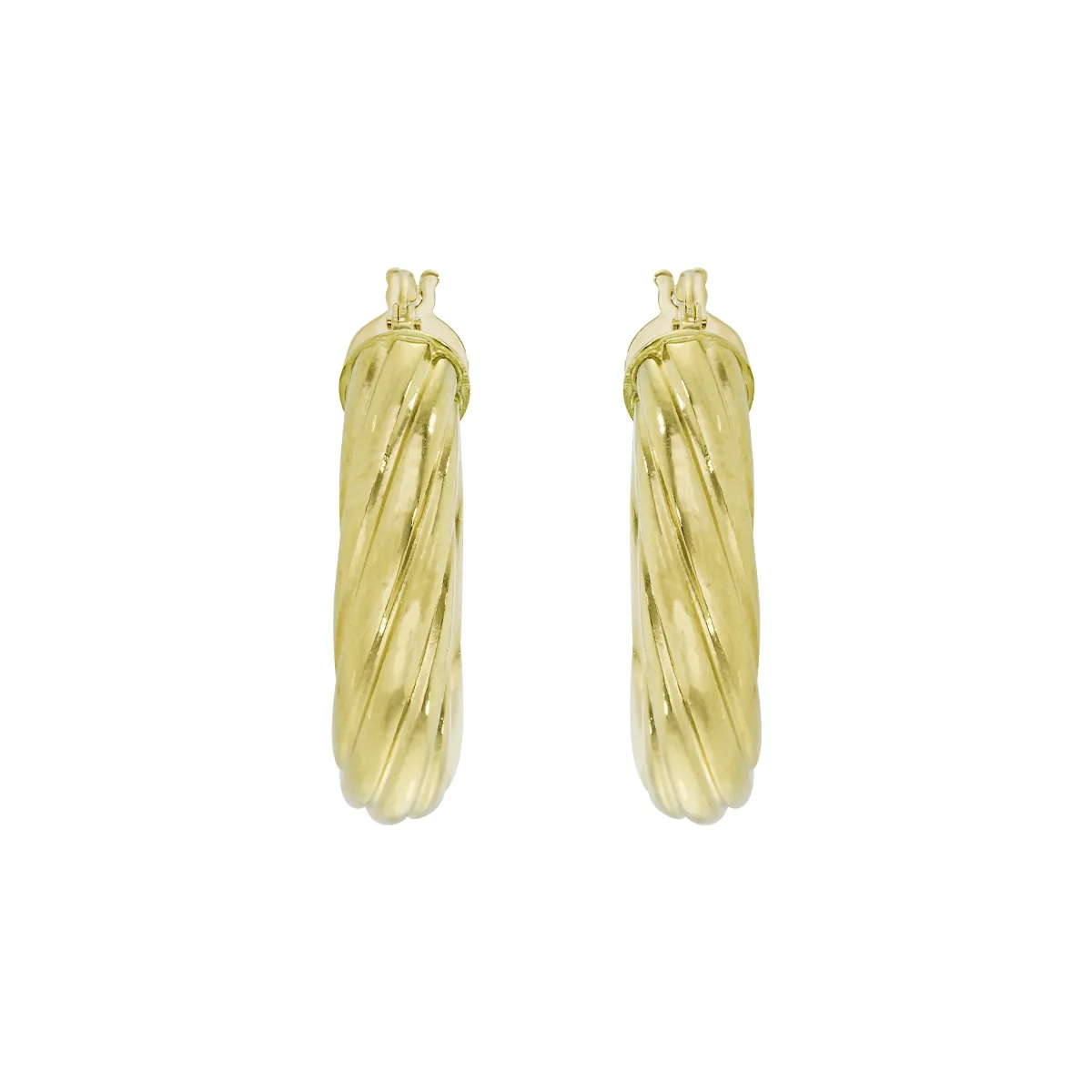 Candongas en oro amarillo de 18 Kilates, Melcocha, 5.50 mm. de ancho