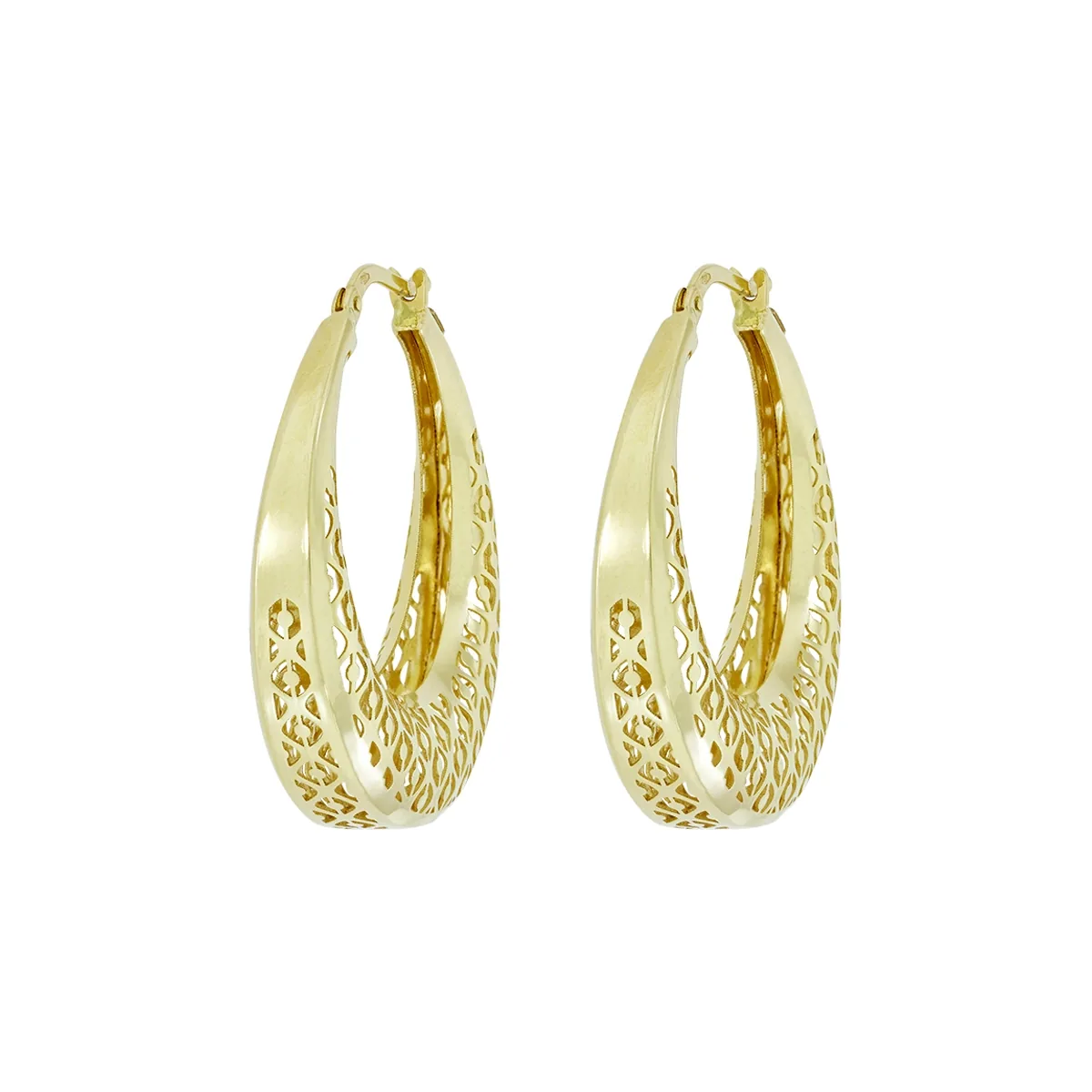 Candongas en oro amarillo de 18 Kilates con visos, Degrade, 3 mm. de ancho