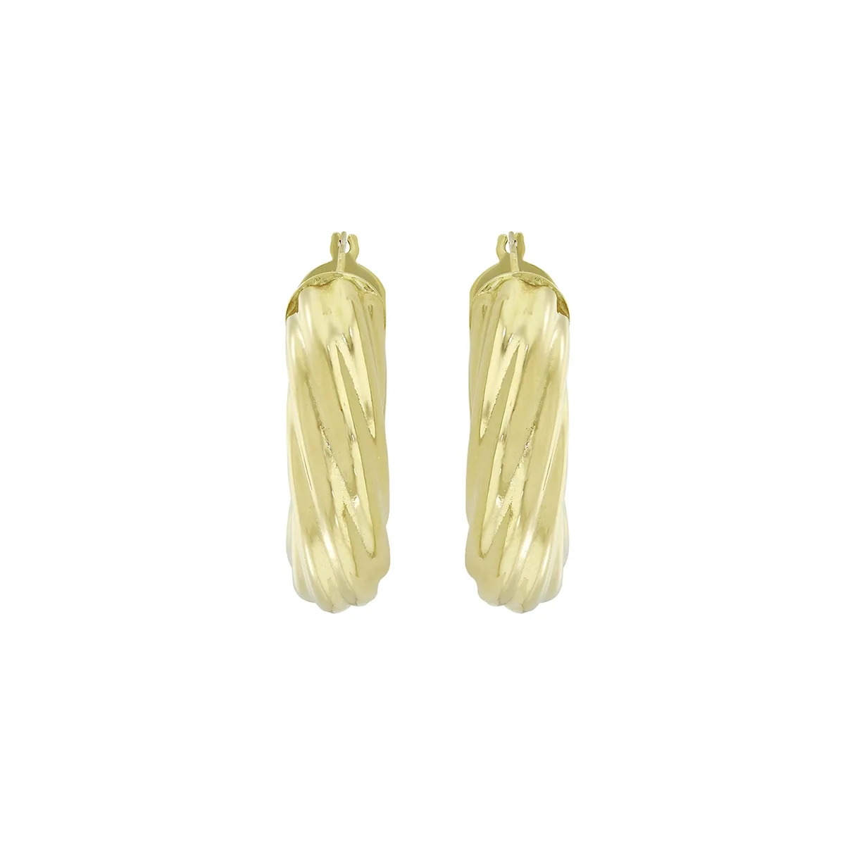 Candongas en oro amarillo de 18 Kilates, Melcocha, 8 mm. de ancho