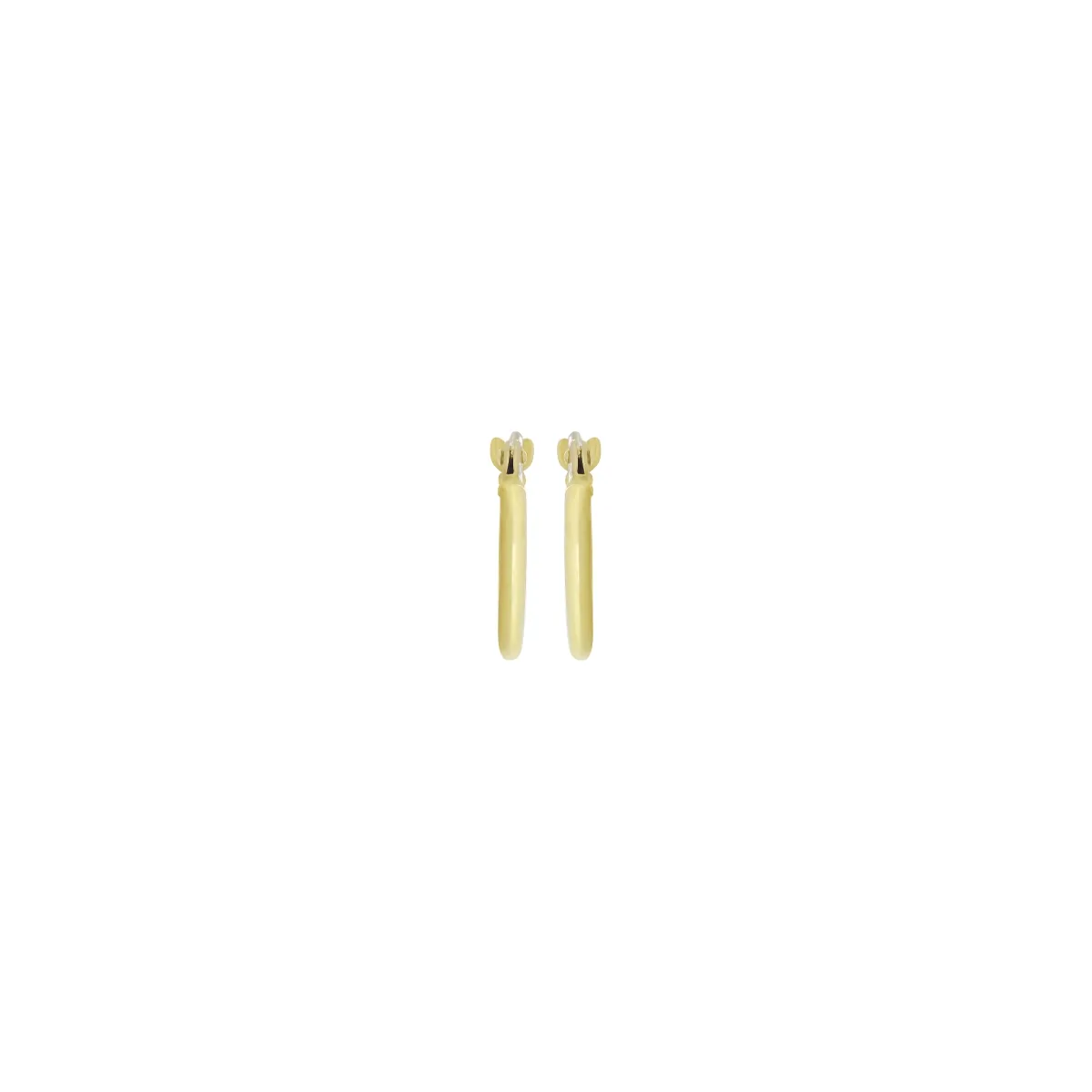 Candongas en oro amarillo de 18 Kilates, Tubo, 1 mm. de ancho