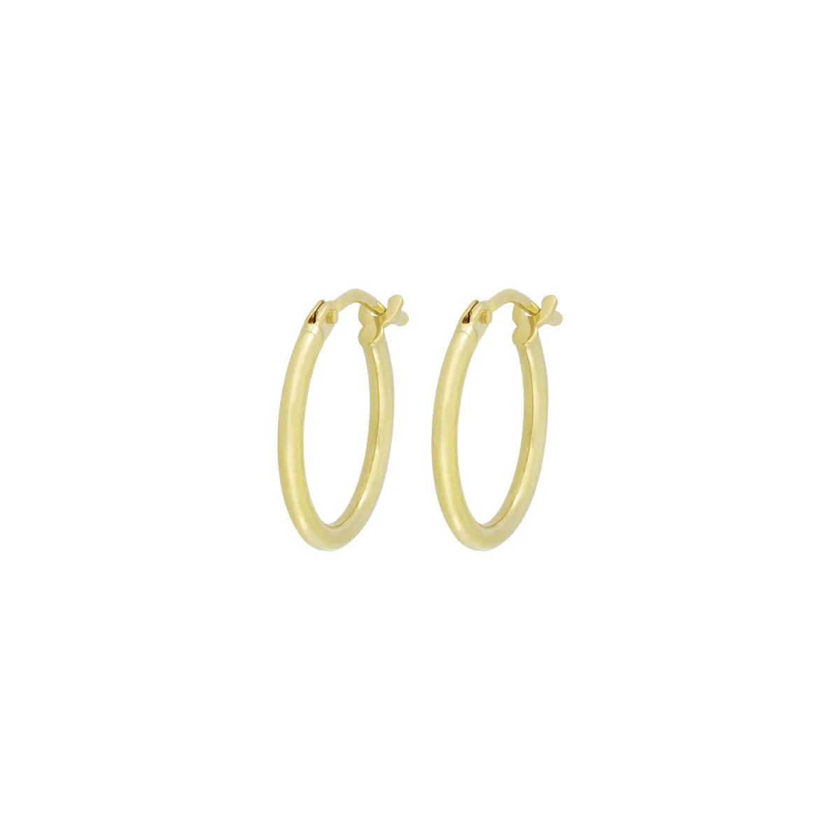 Candongas en oro amarillo de 18 Kilates, Tubo, 1.5 mm. de ancho