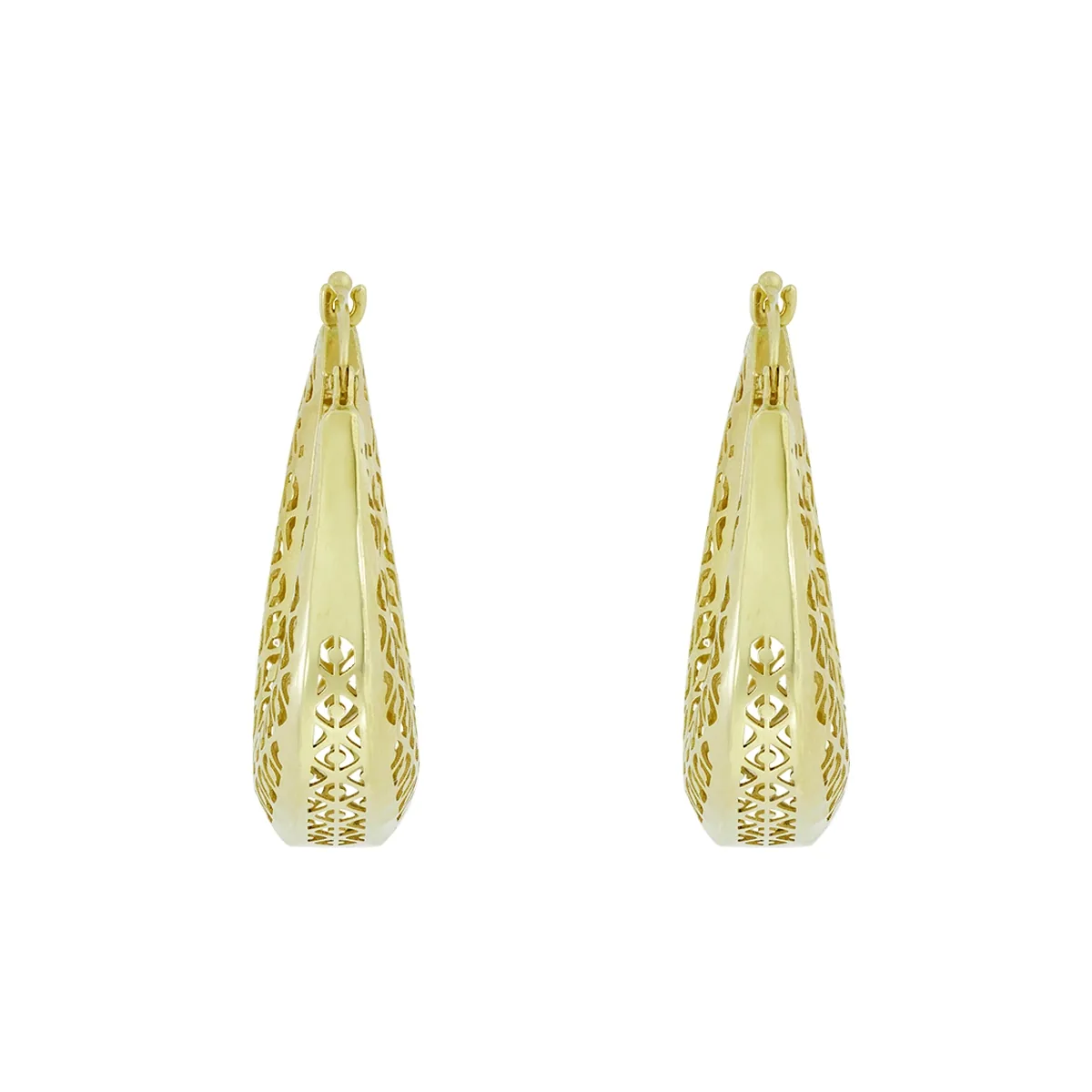 Candongas en oro amarillo de 18 Kilates con visos, Degrade, 8 mm. de ancho
